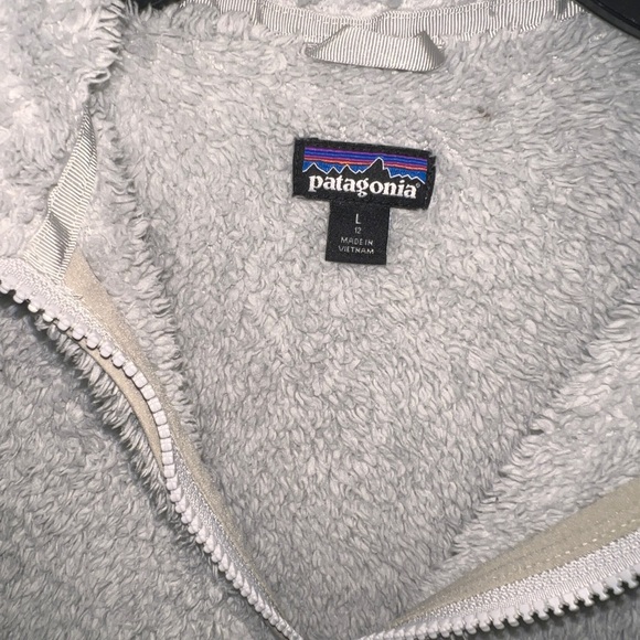 Patagonia Youth large light grey fleece pullover VGUC - Picture 5 of 6